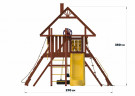 Детский игровой комплекс SUNRISESTAR NS6 с деревянной крышей и рукоходом