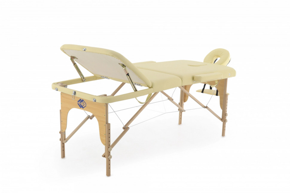 Массажный стол складной MED-MOS JF-AY01 3-х секционный, деревянная рама, бежевый