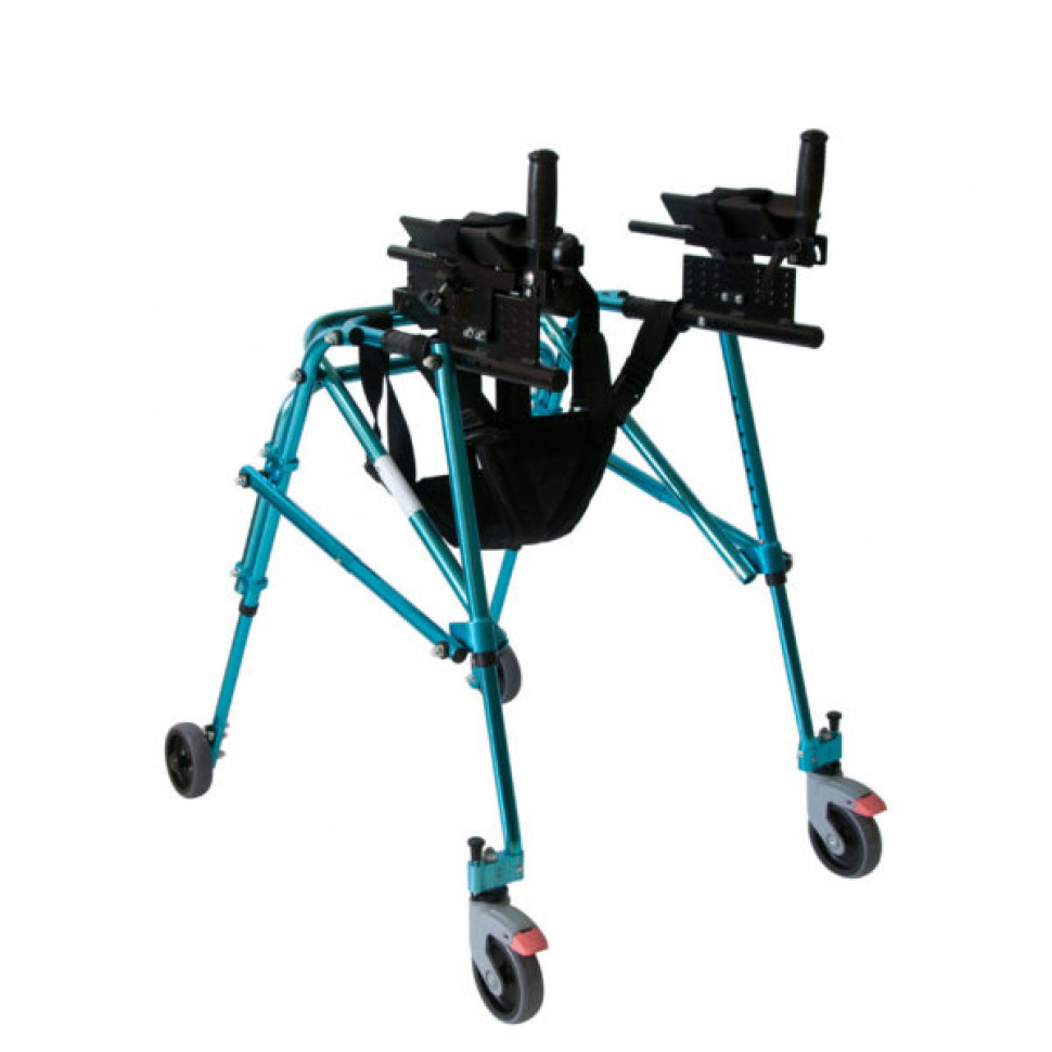 Ходунки для детей больных ДЦП с подлокотной опорой и фиксатором голеностопа Мега-923 Ходунки для детей больных ДЦП с подлокотной опорой и фиксатором голеностопа Мега-923